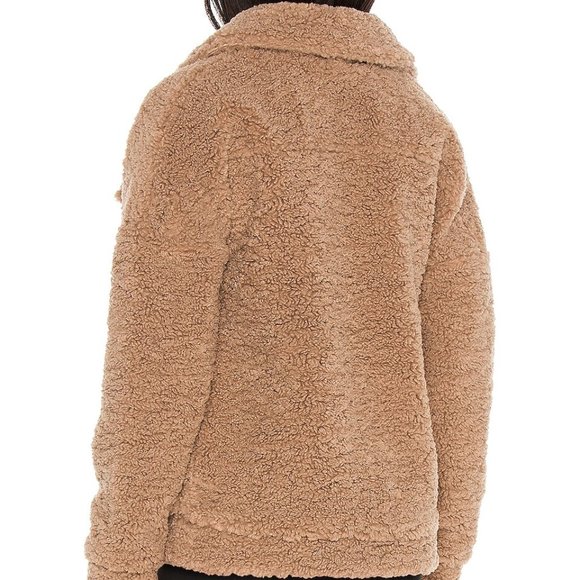 NWT $198 Beach Riot Small Sherpa Jacket Warm Taupe Tan Coat NEW - Picture 2 of 9
